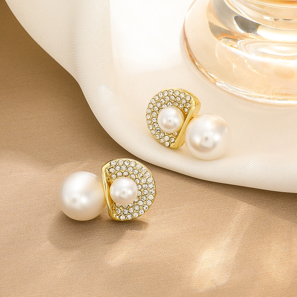 Pendientes de perlas grandes exageradas al por mayor aretes franceses